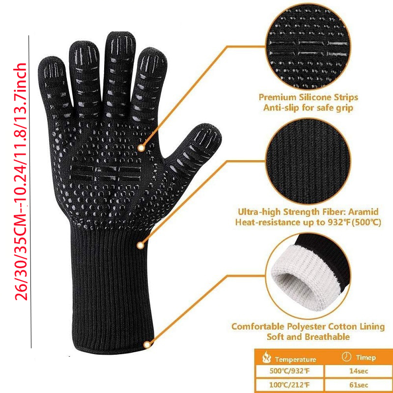 Перчатки для барбекю, огнестой – обзор и цена Heat Resistant Glove