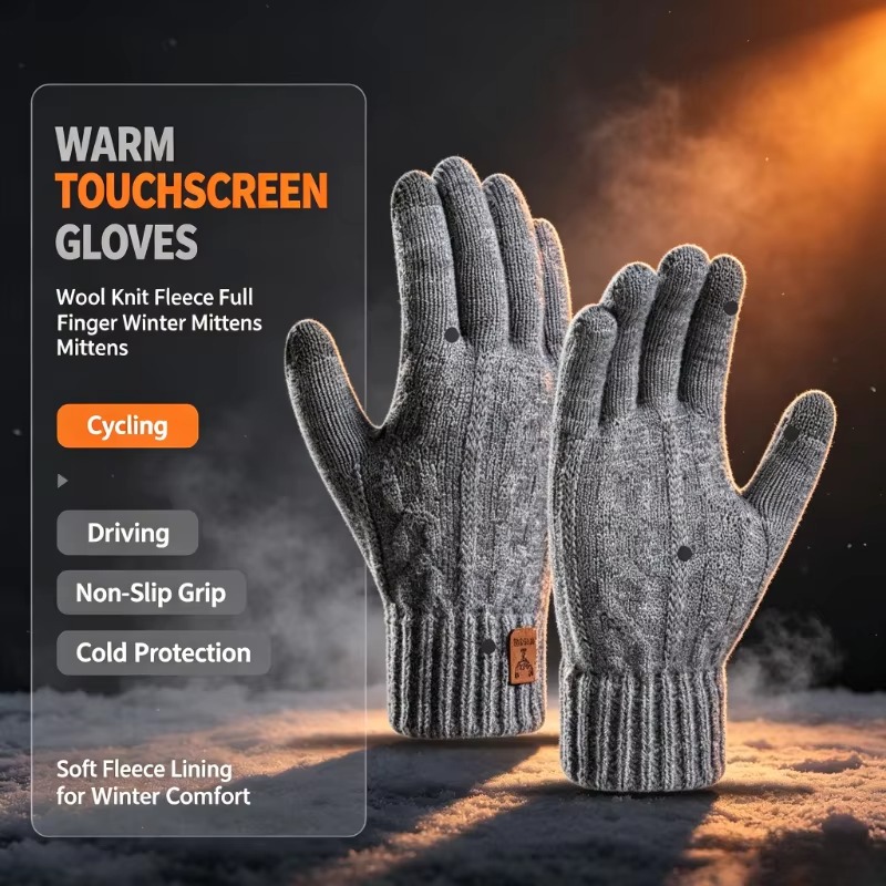 Мужские термальные вязаные пер – обзор и цена Wool Glove Lined